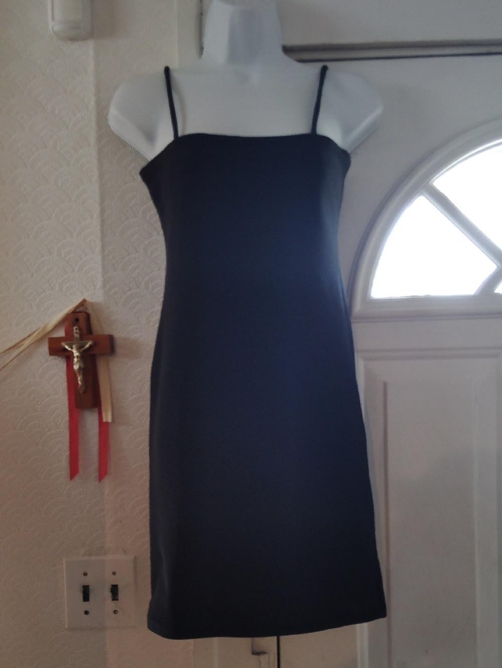 Heart Hips Black Mini Spaghetti Strap Bodycon Dress